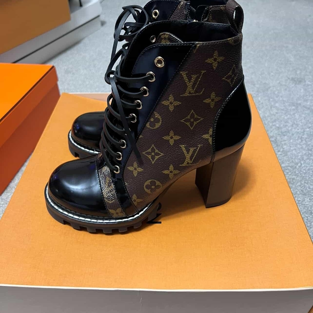 Louis Vuitton Monogram Star Trailed Black and Brown Boots
